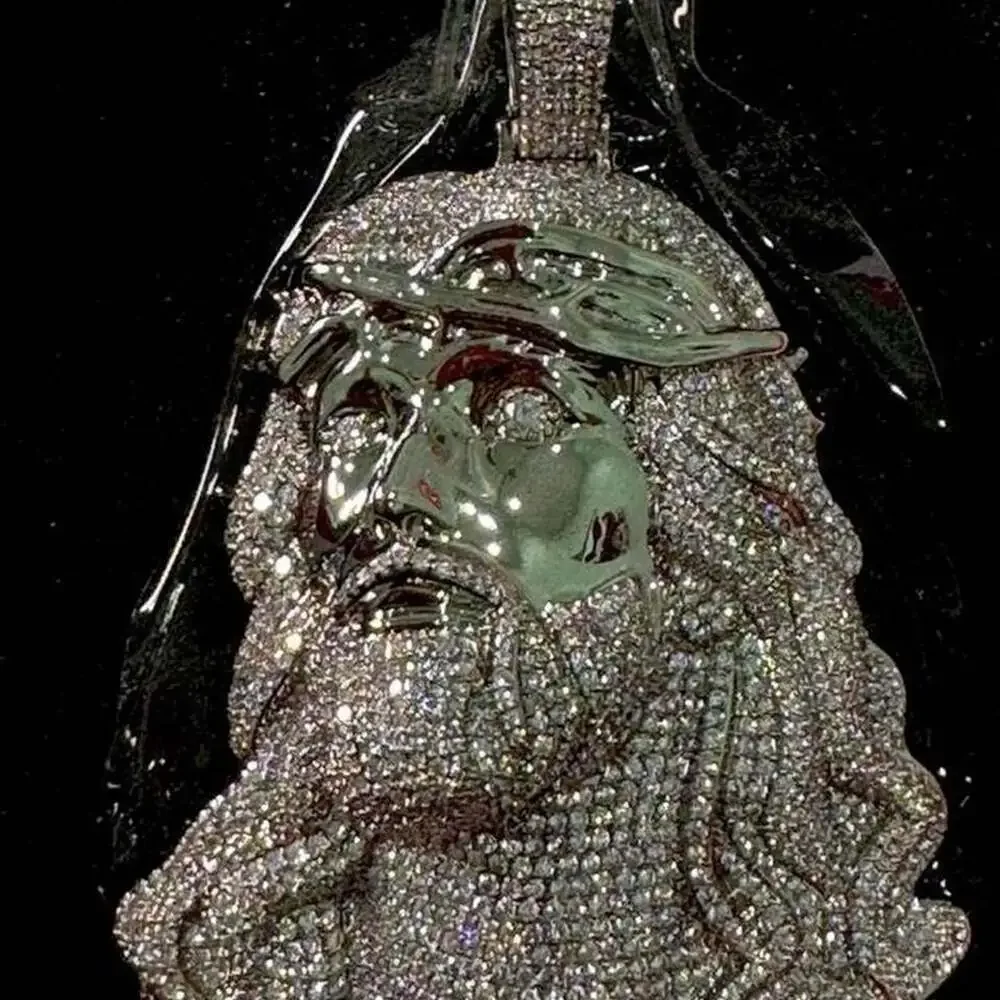 Jesus Pendant W Silver 20 Inch 2 D 56